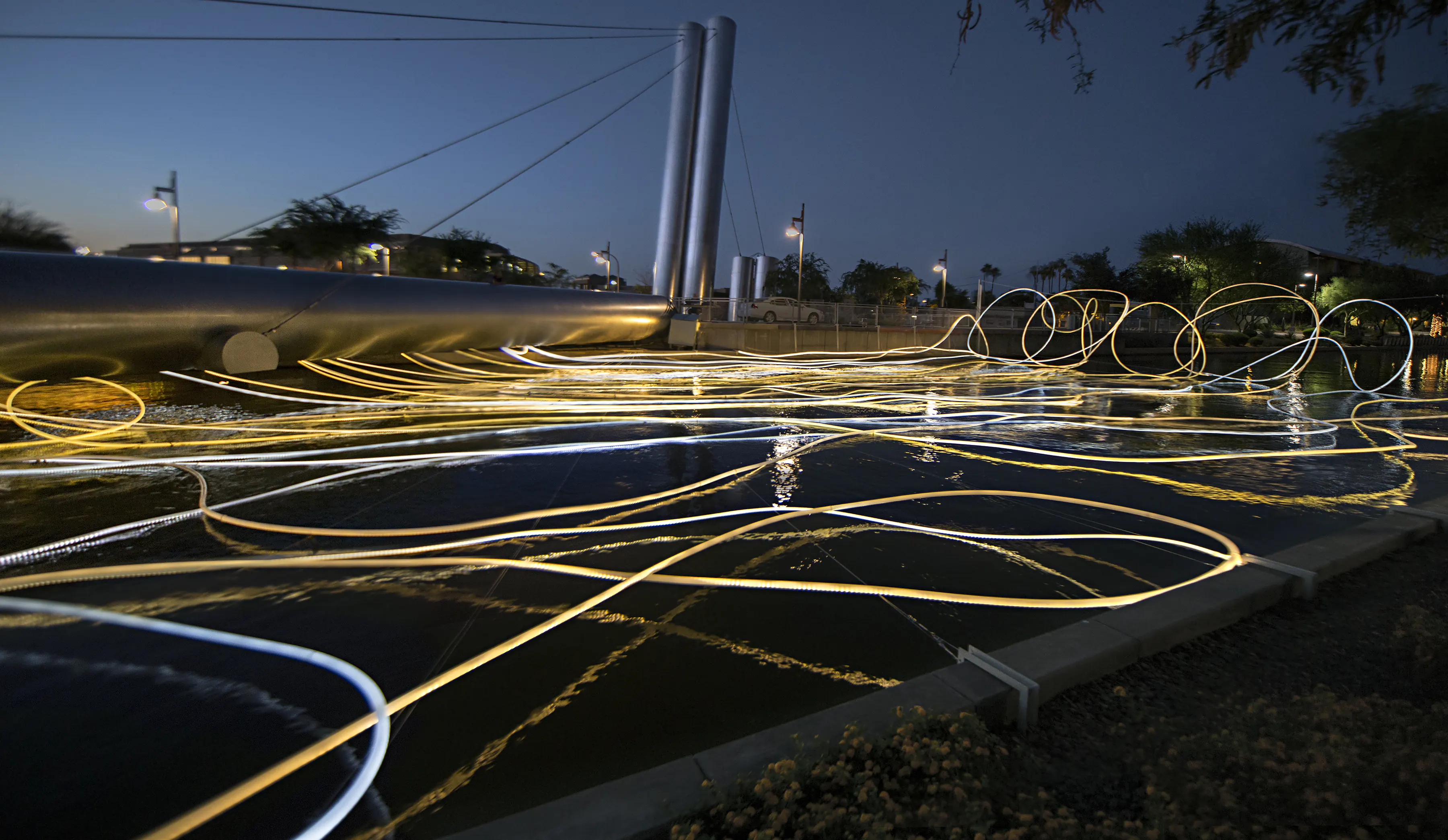 GOLDEN WATER, 2015 LEDs, diffusion and reflective material, custom lighting sequence, electrical | Grimanesa Amorós | STIRworld